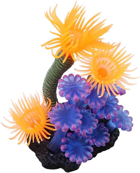 Zerodis Aquarium Simulated Sea Anemone, Lifelike Silicone Fake Coral Ornament Aquarium Decor Floating Ornament...