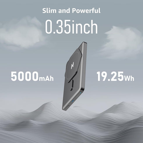 Magnetic Portable Charger, 5000mAh Wireless Battery Pack, S05 Power Bank with USB-C Cable Compatible with iPhone 15/15 Plus/15Pro/15 Pro Max,iPhon...