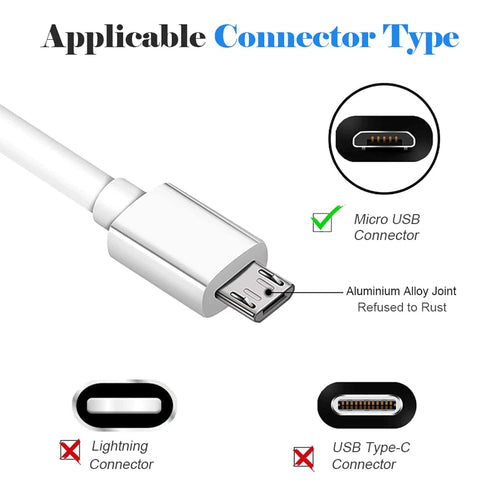 10FT Long Android Charger Cable Fast Charge,USB to Micro USB Cable White,Micro USB 2.0 Cable USB Micro Cable for Samsung Charger Cord Tablet Galax...