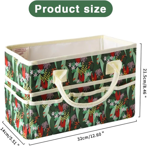 E-WEICHEN Craft Organizer Tote Bag Art Storage Caddy with Multiple Pockets Storage Containers for Art,Craft,and Office Supplies Storage Tropical R...