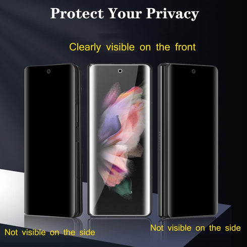 2 Pack Designed for Galaxy Z Fold 3 Privacy Screen Protector, Anti-peep 1PCS Outside Screen Protector +1PCS Inside Screen Protector Soft Film Scra...