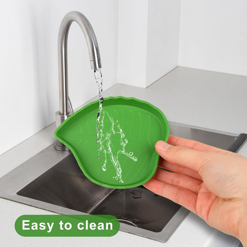 2 Pcs Turtle Water Bowl Reptile Bowls Reptile Food Dish Leaf Shape Turtle Bowl Reptile Food Water Bowl Reptile Plate Dish Drinking Bowl Flat Drink...