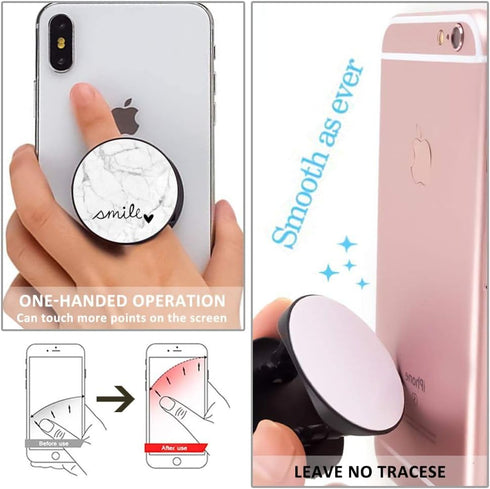 4 Pack Phone Grip,Cell Phone Holder for Smartphone,Finger Expanding Kickstand Stand - Rose Gold Confetti Black Stripes Smile...