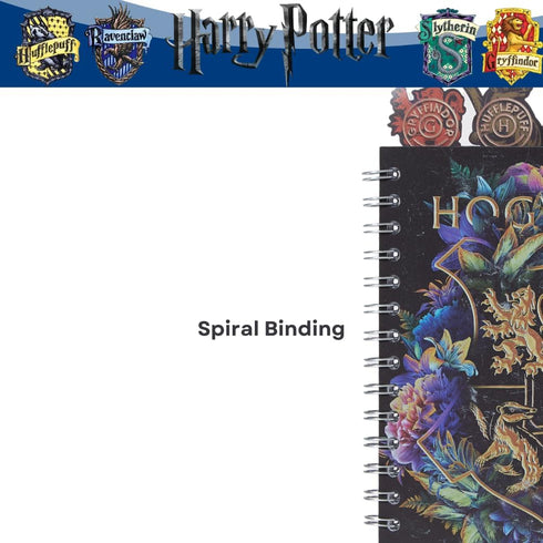 Innovative Designs Harry Potter Hogwarts Tab Journal Notebook, Spiral Bound, 96 Lined Pages, 8 x 7 inches, Black...