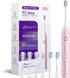 Sonic Electric Toothbrush for Adults and Kids - 40000 VPM Motor Power Toothbrush with 6X Original 3D Brush Heads, Up to 70 Days Battery Power (Pin...