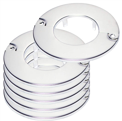 Floor and Ceiling Plate Split Flange, Fits 1-1/2 Inch IPS Galvanized Pipe or 2 Inch Copper Pipe, Chrome Finish (Pack of 6)...
