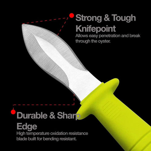 DRAGONFRUITEE Oyster Shucking Knife, Commercial Grade Clam and Shellfish tool With Ergonomic Grip And Anti-Slip Handle, Good For Home Restaurant K...