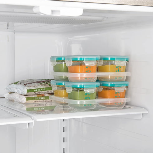 OXO Tot Glass Baby Blocks Food Storage Containers, Teal, 4 oz...