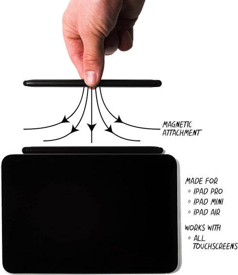 Intact Magnetic Stylus Pen 2 in 1 Premium Fabric Tip Touchscreen Pen for Apple iPad Pro/Air/Mini & All Other Tablets, Cell Phones & Touchscreens (...