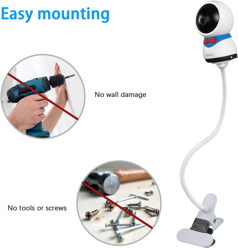 Baby Monitor Mount Holder for BOIFUN Baby 5S/ BOIFUN Baby 6T/ BOIFUN Baby 2S/ BOIFUN VB805 - Mounting Brackets (Clib Mounting)...