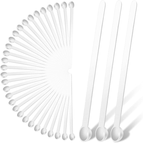 Prasacco 32 Pieces 1/32 Teaspoon 0.15 mL Mini Measuring Spoons Micro Scoops for Jars Little Tiny Plastic Scoop for Cosmetics Medicines Spices Powd...