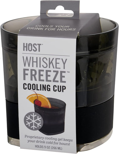 Host Freeze Cooling cup, Old Fashioned Glass with Silicone band for Bourbon, Scotch, and Whiskey, whisky gifts for men, Set of 1, Smoke...