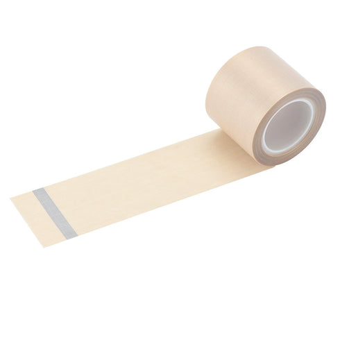 2" Width x 11 Yard Roll PTFE Coated Fiberglass High Temperature Tape with Silicone Adhesive Cloth, Release Surface on Heat sealers Beige...