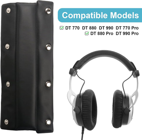 DT880 Headband Cushion Replacement Protein Leather Headband Pad Compatible with DT 770 860 880 990 PRO/Sennheiser HD380 HD600 HD650/ ATH-M50/ Sony...