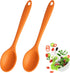 2 Pcs Silicone Spoons for Cooking Heat Resistant, Non-Stick Mixing Spoon for Kitchen Cooking Baking Stirring Mixing Basting Tools (Orange)...