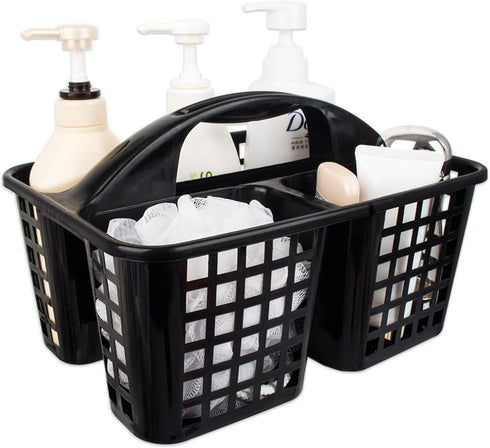 JiatuA Portable Shower Caddy Basket with Compartments Cleaning Supplies Organizer with Handle Plastic Storage Divided Tool Bin for Bathroom, Bedro...