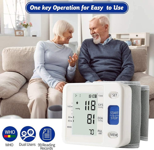 Blood Pressure Monitor - Wrist Accurate Automatic High Blood Pressure Monitors Portable LCD Screen Irregular Heartbeat Monitor with Storage Case a...