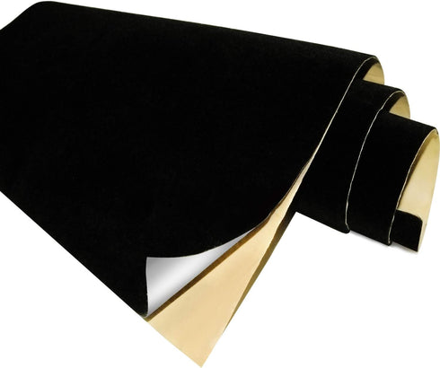Black Self Adhesive Velvet Fabric Sticky Felt Sheets for Art & Crafts, Jewelry Box, Drawer Liners- 2PCS x (17.3" x 39.3")...