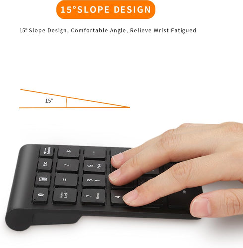 Gugxiom Bluetooth Number Pad,22 Keys Portable Mini Financial Accounting Numeric Keypad?Bluetooth 5.0 10 Key Numeric Keypad for Laptop/Desktop/PC/N...