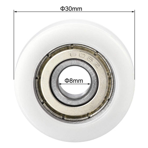 uxcell 608ZZ Ball Bearing Guide Pulley Roller Round Wheel 8x30x10mm Double Metal Shielded (GCr15) Chrome Steel Bearings 4pcs...