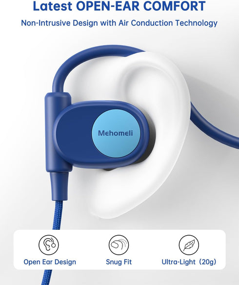 Kid Headphones for School, Air Conduction Open Ear Headphones, 3.5mm Jack Wired Cord, Ultra-Comfort, Ergonomic and Lightweight Design Perfect for ...