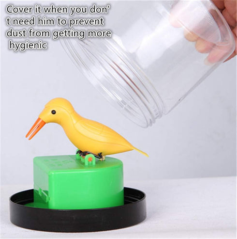 shenghang BIRD Toothpick Dispenser Bird toothpick box funny portable plastic toothpick holder Automatic telescopic push type (B)...