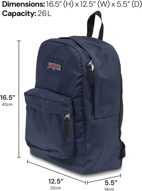 JanSport SuperBreak One Backpacks - Durable, Lightweight Bookbag with 1 Main Compartment, Front Utility Pocket with Built-in Organizer - Premium B...