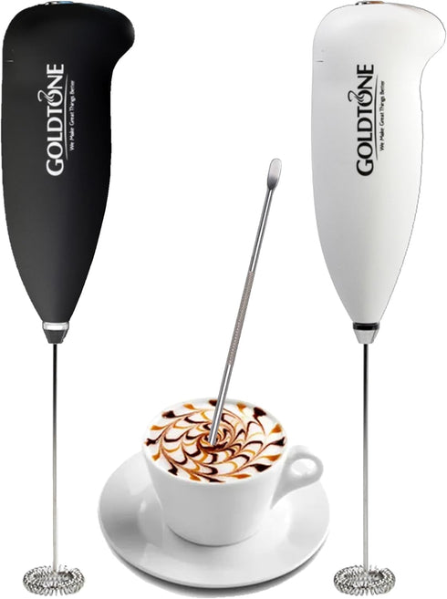 GoldTone Powerful Milk Frother Handheld Foam Maker for Lattes - Whisk Drink Mixer for Coffee, Mini Foamer for Cappuccino, Frappe, Matcha, Hot Choc...