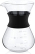 Ymiko Pour Over Coffee Maker, Manual Hand Drip Coffee Dripper Brewer Maker Glass Carafe Pot with Stainless Steel Filter...