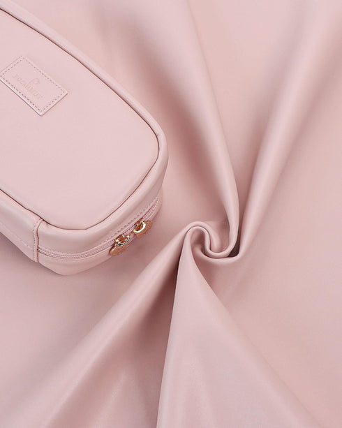 Pocmimut Makeup Bag,PU Leather Travel Cosmetic Bag,Open Flat Makeup Pouch for Women Purse for Travel Accessories(Pink)...