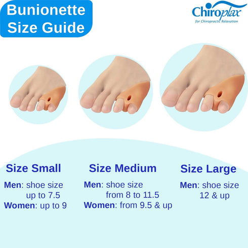 Chiroplax Tailor's Bunion Corrector Pads Bunionette Pain Relief Pinky Little Toe Straightener Separator Cushion Splint Protector Shield Spacer Cov...