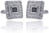 V & L Black Silver Crystal Cuff links – Fancy Unique Elegant Sparkling Luxury Gem Stone Cufflinks for men in Square - Perfect for Wedding, Formal,...