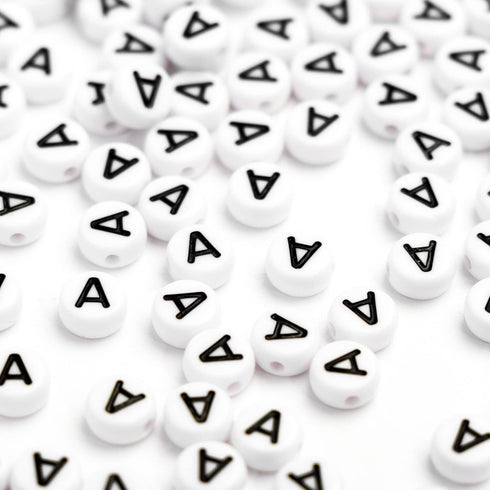 500Pcs Acrylic Letter Beads 7x4mm Alphabet Beads for Jewelry Making Vowel Letter A Beads for Bracelets Making Necklaces DIY (4X7500-A)...