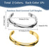 SUNNYCLUE 1 Box 2Pcs Stainless Steel Bangle Bracelet Blanks Grooved Inlay Cuff Bracelets Golden Platinum Color C-Shapes Metal Bracelets Blank for ...