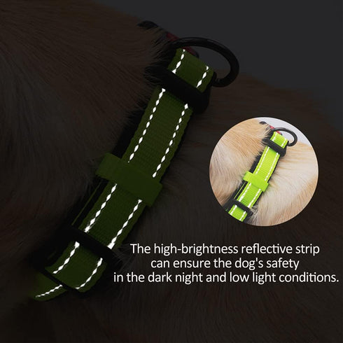 FEimaX Reflective Dog Collar, Adjustable Dog Collars with Safety Locking Buckle, Soft Breathable Nylon Pet Collar for Small Medium Large Dogs (XS(...
