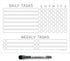 Dry Erase Whiteboard Task Planner by Glassboard Studio | Removable and Restickable Adhesive Decal | Fine-Tip Magnetic Marker Included (9 x 12 inch...