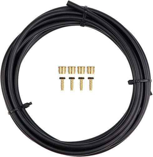 Bike Hydraulic Disc Brake Hose Kit Including 3000mm Hydraulic Brake Oil Tube 4Pcs Olive and Connector Inserts for Mountain Bike Replacement...