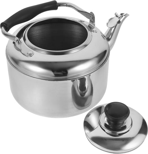 KALLORY Stainless Steel Kettle 1pc Stainless Steel Teapot, Stainless Steel Tea Kettle Water Stove Top Camping Stainless Tea Kettle...