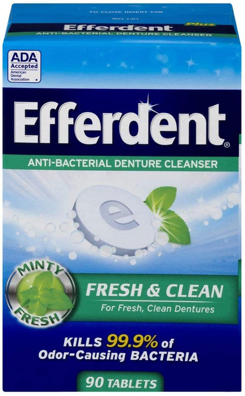 Efferdent Plus Mint Anti-Bacterial Denture Cleanser | 90 Tablets...
