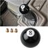AUCELI Car Shift Knob Manual Gear, No.8 Billiard Ball Type Car Shifter Lever Head Knob, 2.2" Acrylic Round Ball Shift Knob with 3 Adapters, Auto A...