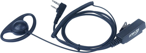 D Shape Earpiece Headset with Big PTT for 2 Pin Walkie Talkie Radio Compatible with Baofeng Kenwood Arcshell V-5R BF-F8HP BF-888S AR-5...