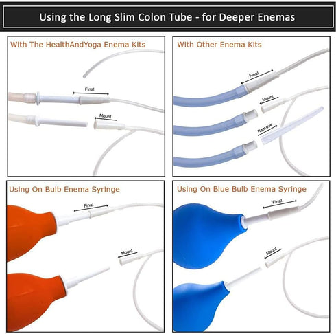 HealthAndYoga™ Long PVC Colon Tips Saver Pack (Set of 10) - Enema Replacement Supplies – Works with Most Enema Kits - Home Use Anal Douche Tubes, ...