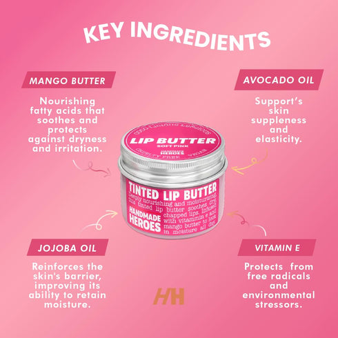 100% Natural Tinted Lip Butter Sleeping Lip Mask, Clean Petroleum free Lip Moisturizer and Conditioner for Dry Lips. Intensive Lip Balm and Lip Th...