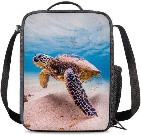 Sea Turtle Insulated Lunch Bag for School Work Office Picnic Ocean Hawaii Tote Lunch Box Containers for Adults and Kids Compact Reusable Cooler Ba...