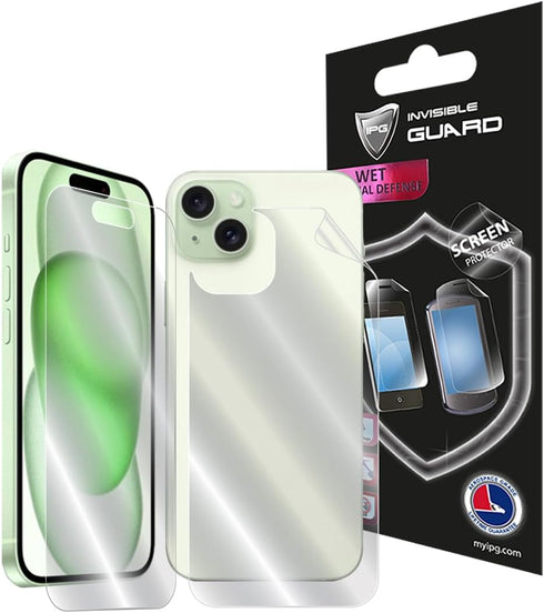IPG Compatible with iPhone 15 PLUS FULL BODY Hydrogel Protector Invisible Touch Screen Sensitive Ultra HD Clear Film Anti Scratch Skin Guard - Smo...