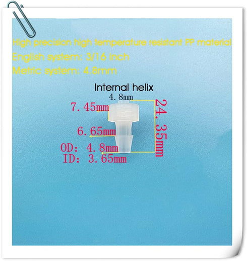 10pcs Male Luer Lock 3/16" Polypropylene Hose Barb Adapter for Laboratory Biochemical/Analytical Instruments, Food Machinery and Aquarium Equipmen...