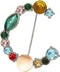 A to Z 26 English Letters Plated Metal Stone Clear Colorful Crystal Lapel Pin Brooches Collar(2 Color)...