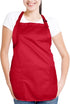 DALIX Apron Commercial Restaurant Home Bib Spun Poly Cotton Kitchen Aprons (2 Pockets) in Red...