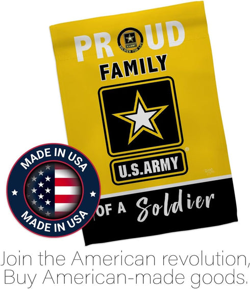 Breeze Decor Proud Family Soldier Garden Flag Armed Forces United State American Military Veteran Retire Official House Decoration Banner Small Ya...