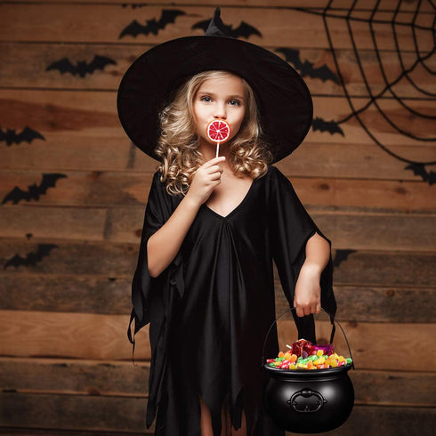 Toyvian 9 Pack Black Cauldron,Halloween Candy Holder Bucket Kettle Mini Cauldrons Trick Or Treat Bucket Party Favors Novelty Candy Holder Pot with...